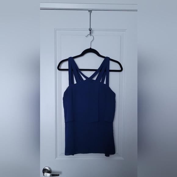 BCBGMAXAZRIA Women's Juliya Tiered Strappy Tank Top Blouse Purple Size Small - Picture 3 of 12